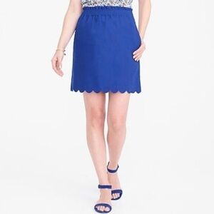 J. Crew Blue Scalloped Hem Skirt